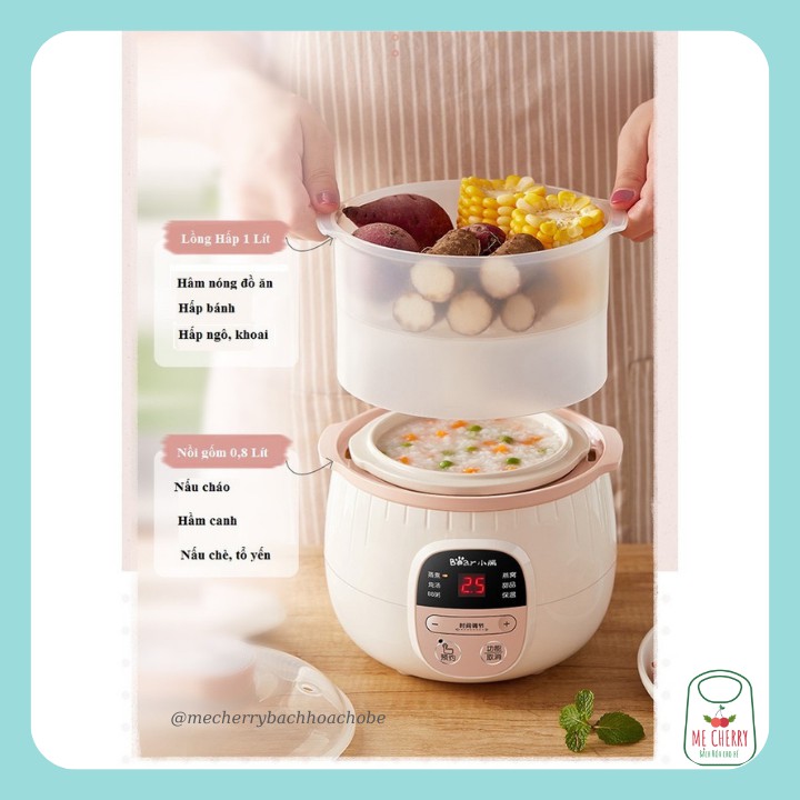 Nồi nấu cháo chậm Bear 0.8 lít