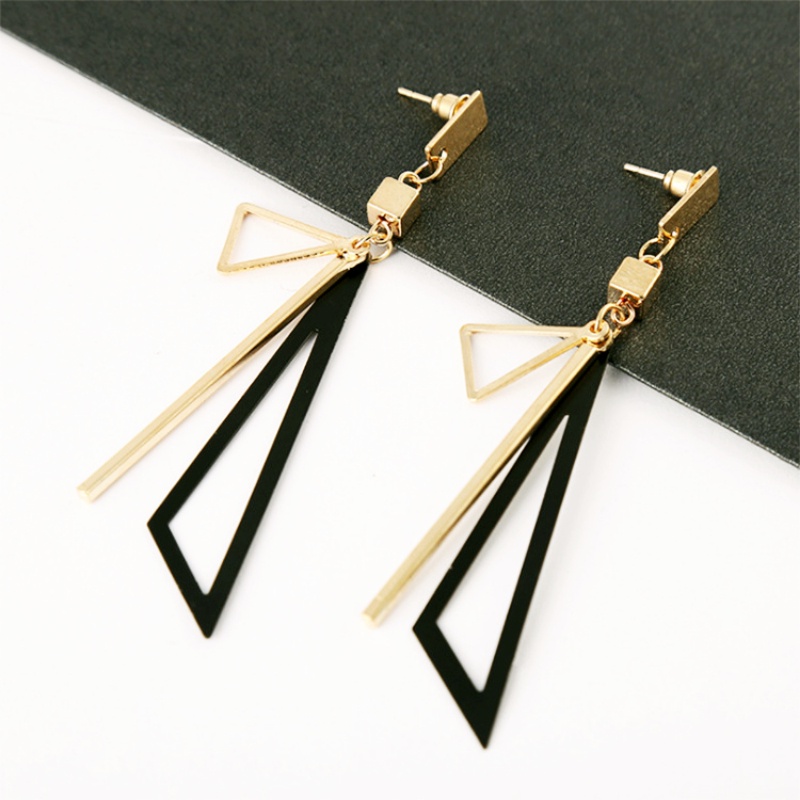 Đôi Khuyên Tai Dài Hình Tam Giác Thời Trang Âu Mỹ