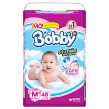 Bỉm - Tã dán Bobby size M siêu mỏng 48 miếng (Cho bé 6 - 10kg)