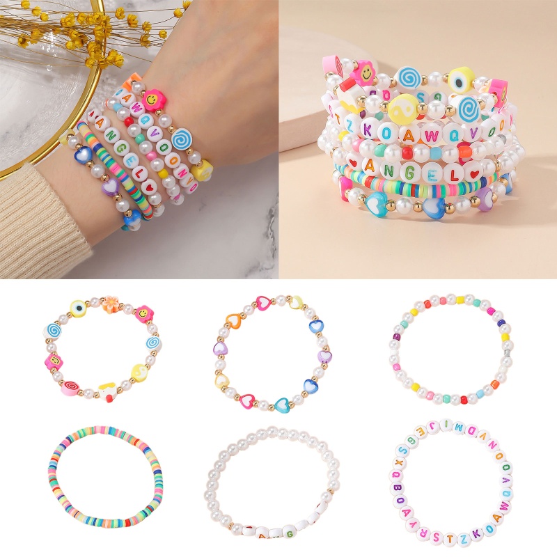 Vòng Tay Đất Sét Nhiều Lớp Phong Cách Bohemian