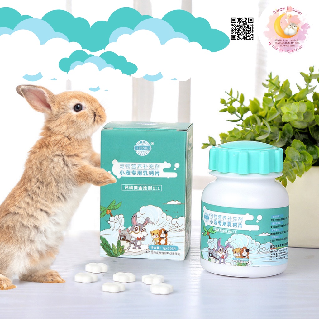 Kẹo canxi sữa Jessie cho Hamster, thỏ, bọ, Chinchillas...và thú cưng nhỏ khác