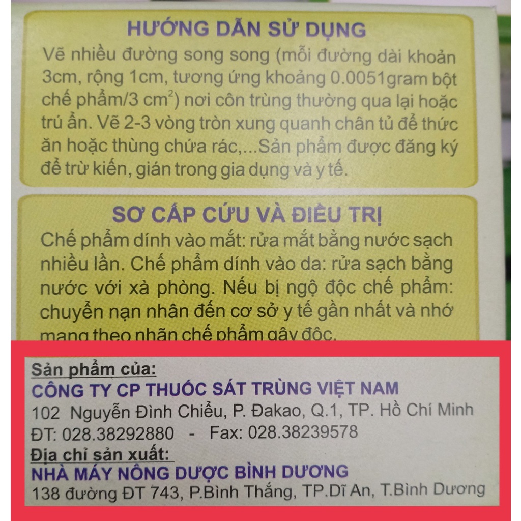 Phấn vẽ diệt kiến và côn trùng VIPESCO giá tốt