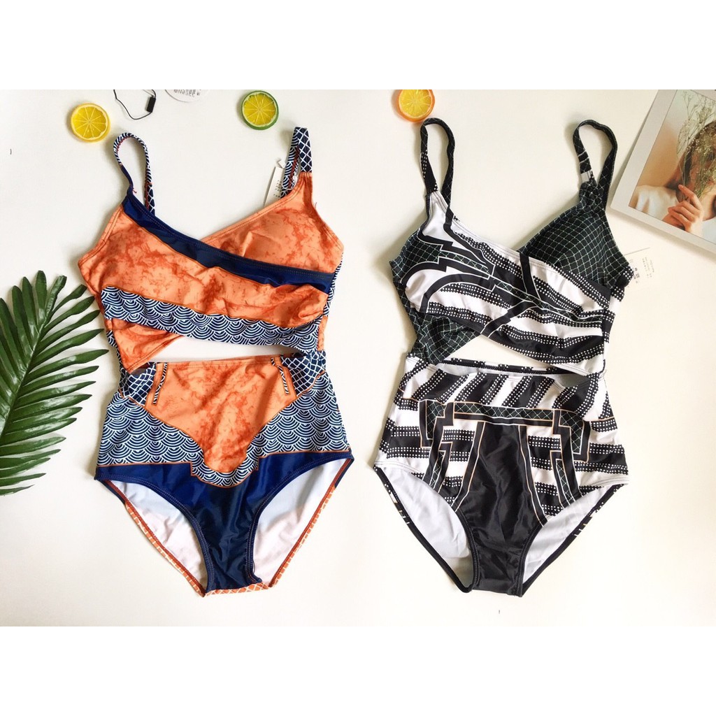 Bikini đắp chéo thổ cẩm vintage big size ( 2 màu)