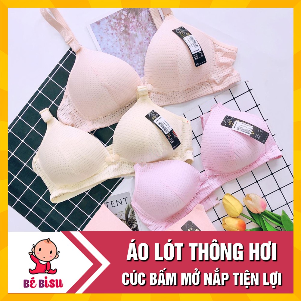 Áo lót bầu thông hơi mở cúc cho bé bú
