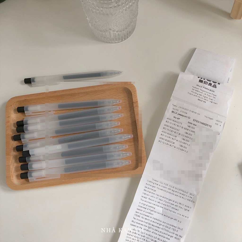 Bút Muji gel đen chính hãng (pick up tại store, kèm bill)