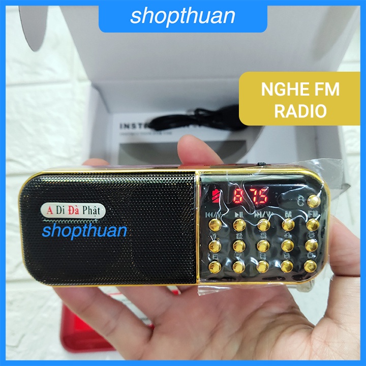 [Mã ELHACE giảm 4% đơn 300K] Loa A Di Đà Phật A-100 1 Pin Sạc - Nghe Thẻ Nhớ,USB, FM Radio - Có Jack Cắm Tay Nghe 3.5mm