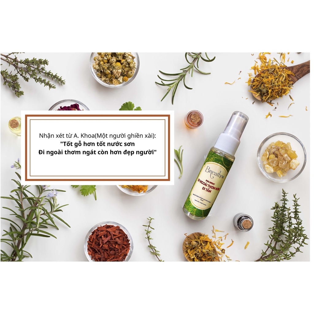 Xịt khử mùi làm thơm bồn cầu, toilet, nhà vệ sinh, 100% từ thiên nhiên