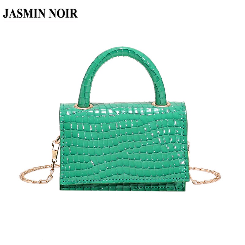 Túi Đeo JASMIN NOIR Chéo Nắp Gập Họa Tiết Da Cá Sấu Cho Nữ