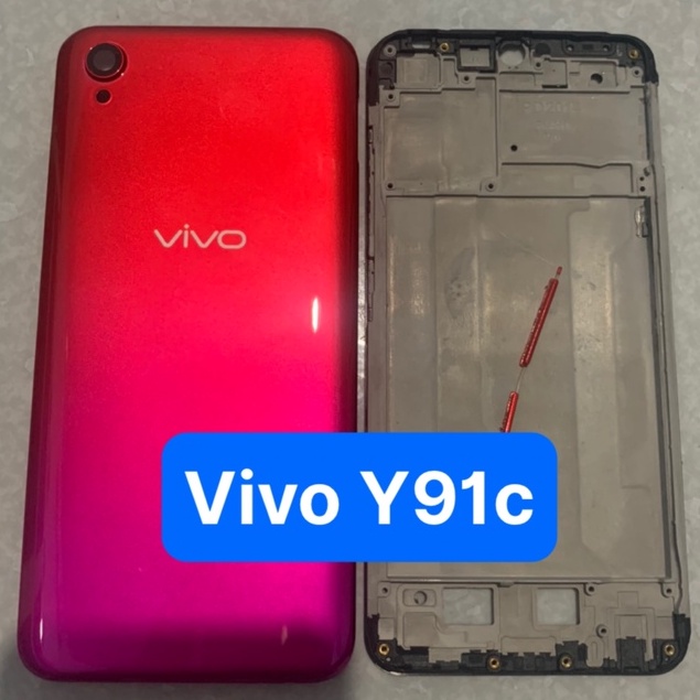 bộ vỏ vivo Y91c - gồm lưng,sườn,phím,kính camera