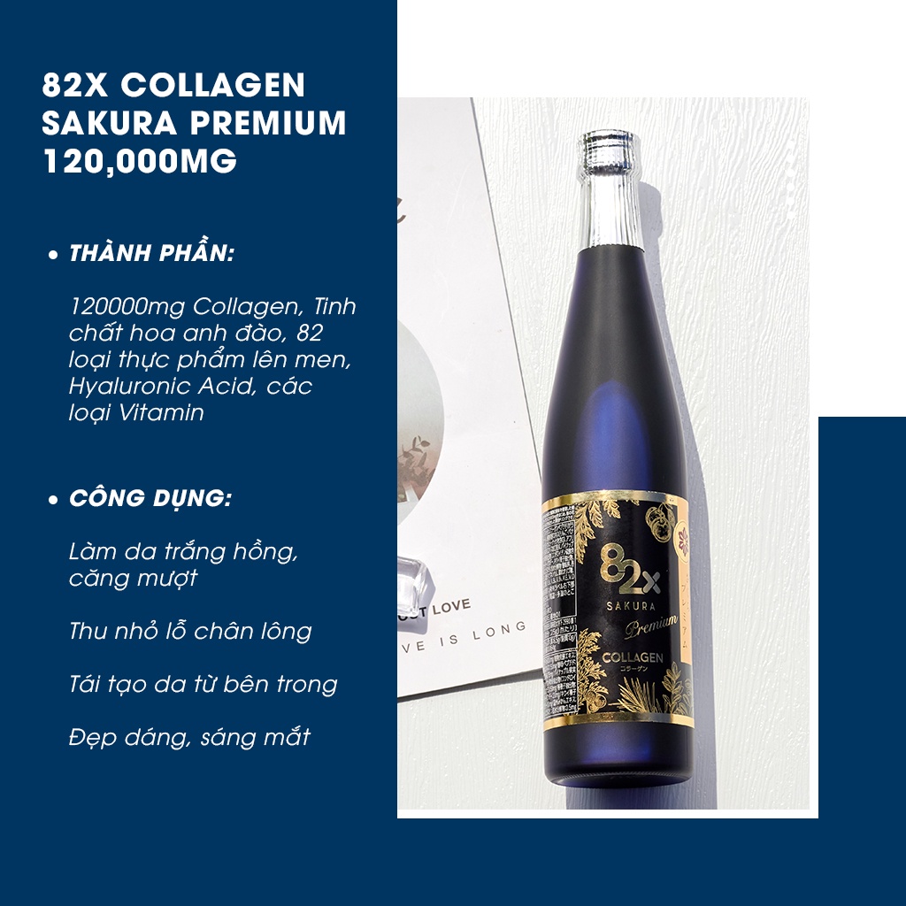 Nước uống Collagen 82X Sakura, đẹp da tăng cường nội tiết tố