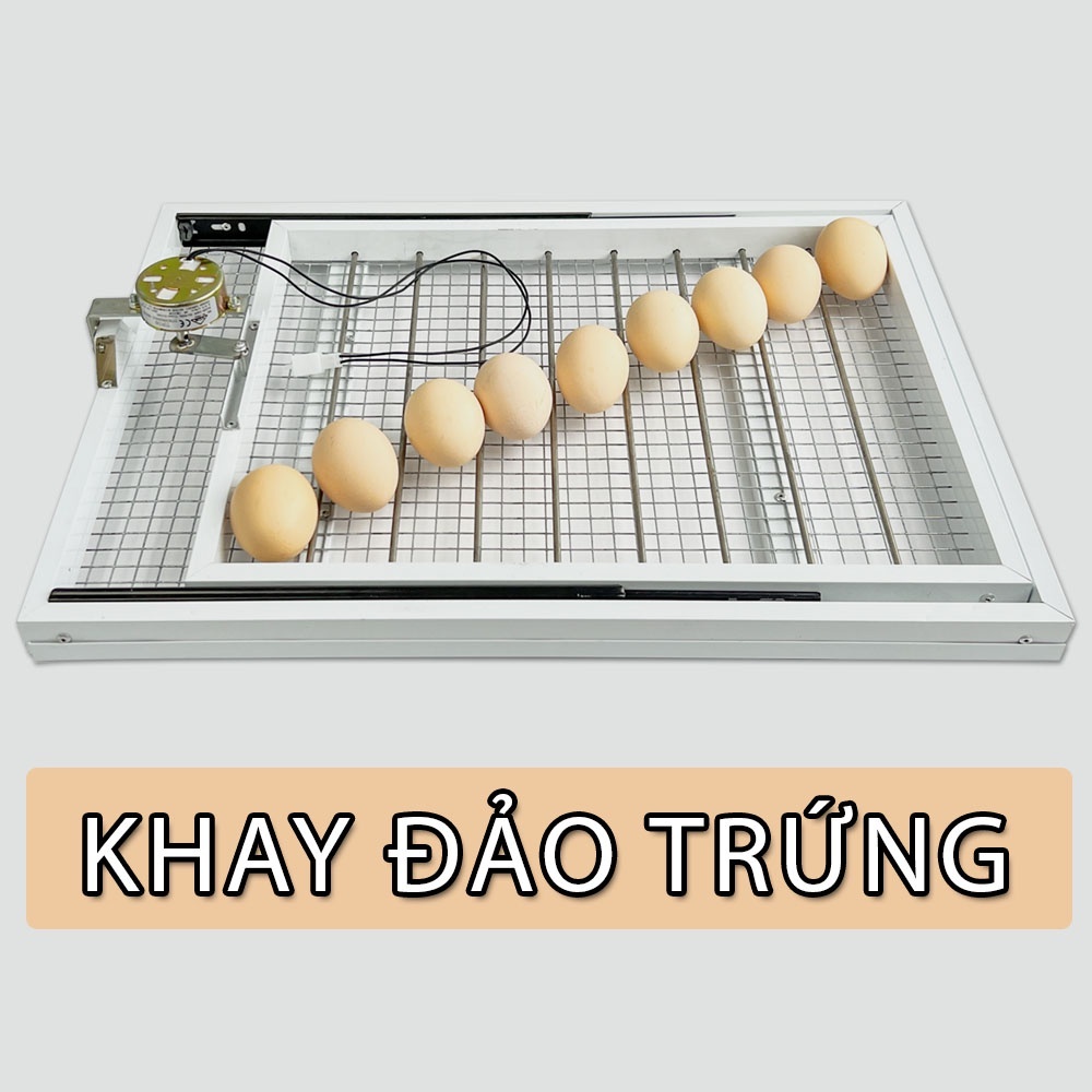 Khay đảo trứng gà 54 quả - Khay nhôm sứ đảo tự động lăn tròn