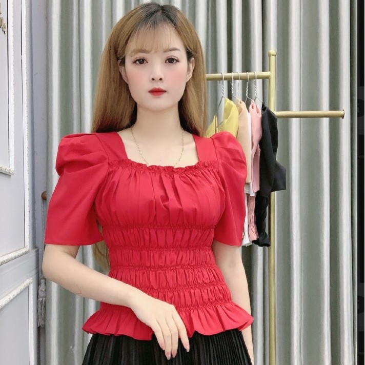 Áo sơ mi nữ kiểu công sở ngắn tay  - 6 màu: Trắng, Hồng, Be, Vàng, Đen, Đỏ - AO1 - Hanlly Fashion Thời Trang Nữ