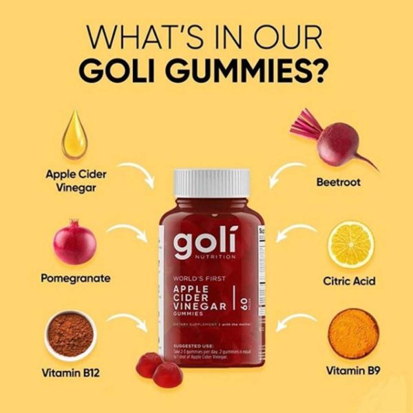 Kẹo Dẻo Giấm Táo Goli Apple Cider Vinegar Kẹo Giảm Cân Kiểm Soát Cân Nặng