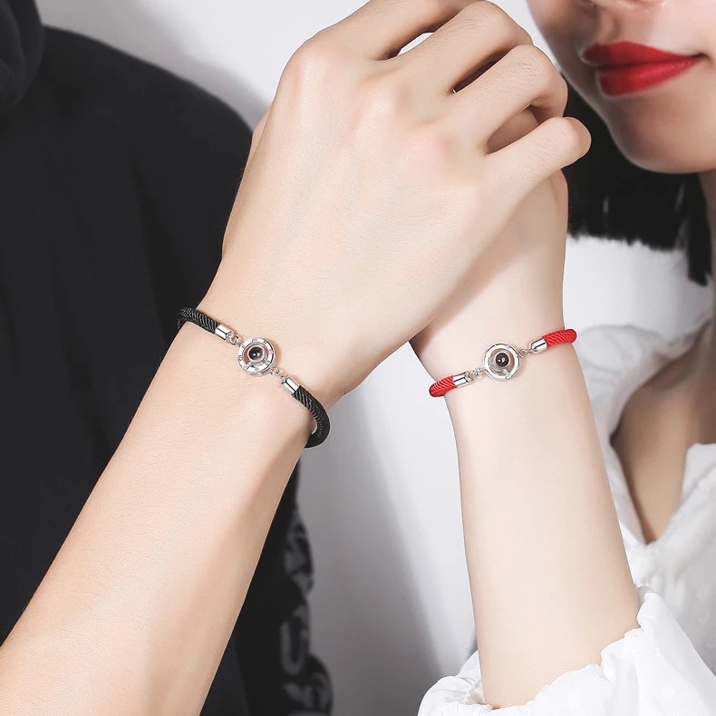[Bán Chạy] [Vòng Tay Dây Bện Mặt Hình Chữ I Love You &quot;100 Ngôn Ngữ Phong Cách Bohemian Hàn Quốc Cho Cặp Đôi] [Trang Sức Nam Nữ]