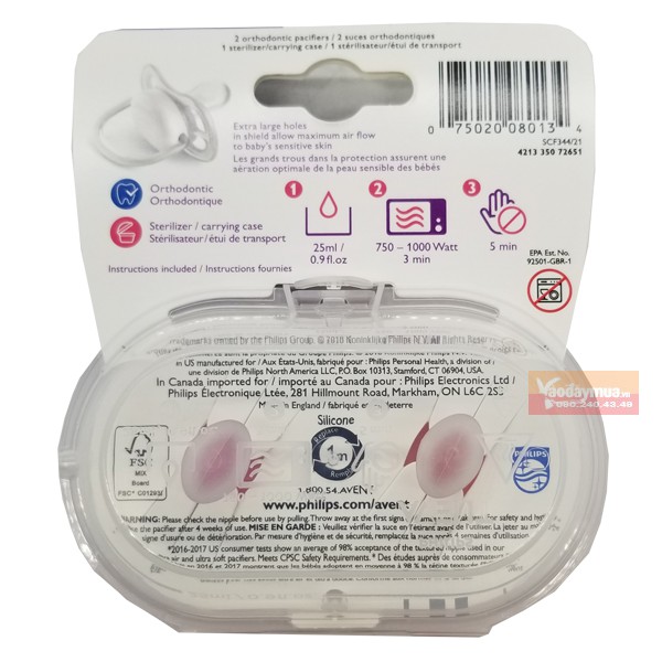 Ty ngậm Avent chống đầy hơi cho bé từ 0m+