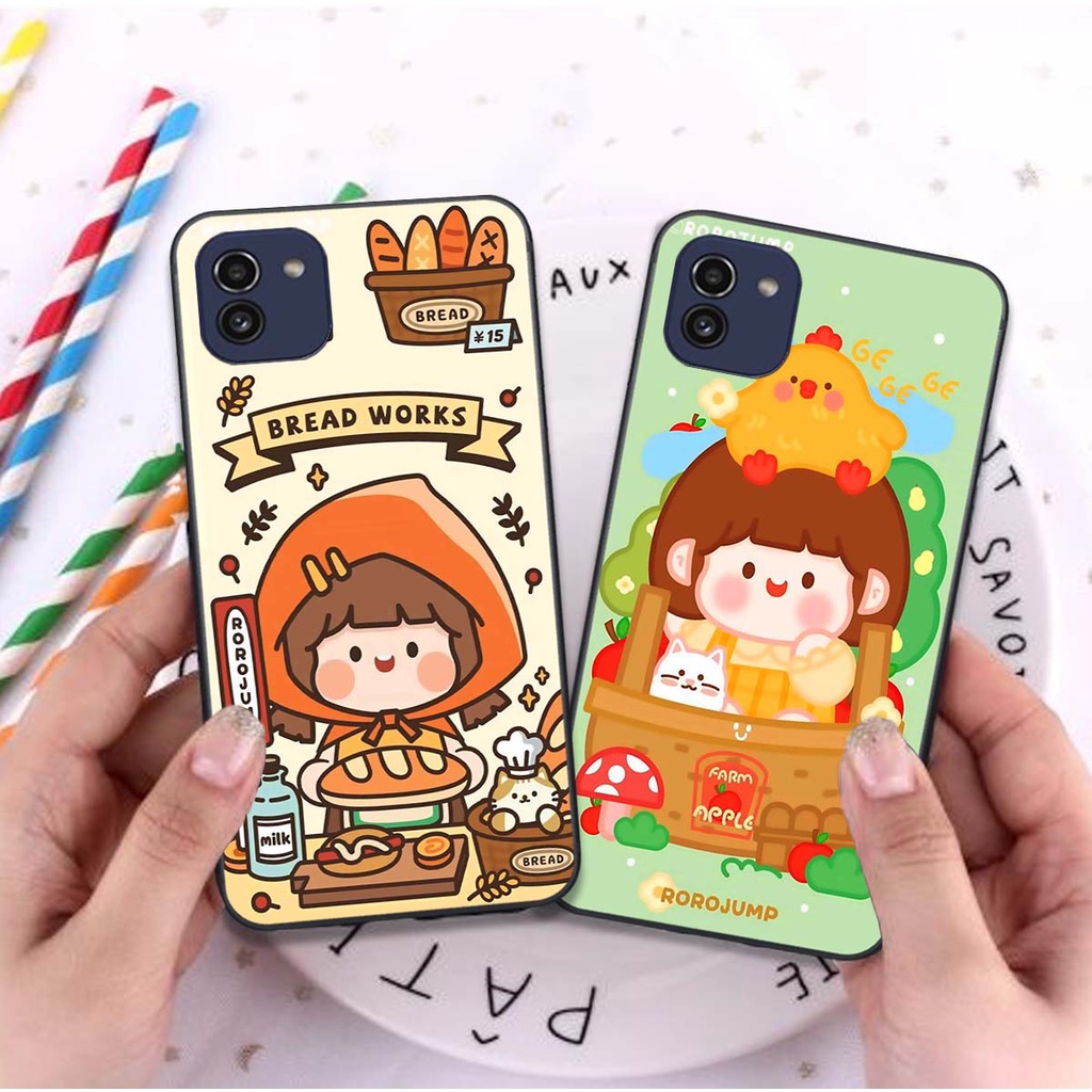 Ốp Samsung A03 HÀNG LOẠI 1 . Vỏ lưng SS in hình RoRo Jump cute