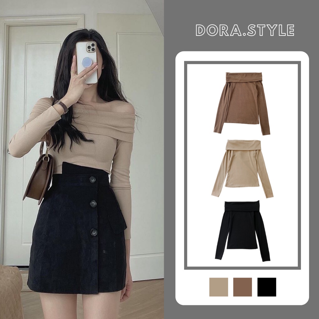 [ freesize ] 🍀 Áo Trễ Vai Len Tăm Siêu Hot 🍀 Áo trễ vai Dora Style | WebRaoVat - webraovat.net.vn