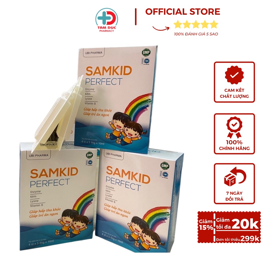 Men tiêu hóa -  Samkid Perfect 100% HẾT biếng ăn, ăn uống không ngon miệng, suy dinh dưỡng, tiêu hoá kém