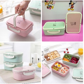 Hộp Đựng Cơm 3 Ngăn Con Sóc Lúa Mạch Tặng Kèm Thìa Nhựa