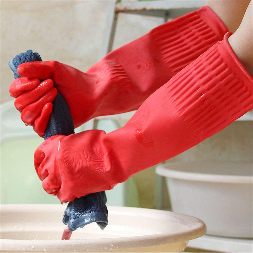 1 Đôi Găng Tay Cao Su Dài Chống Mài Mòn Dùng Trong Nhà Bếp