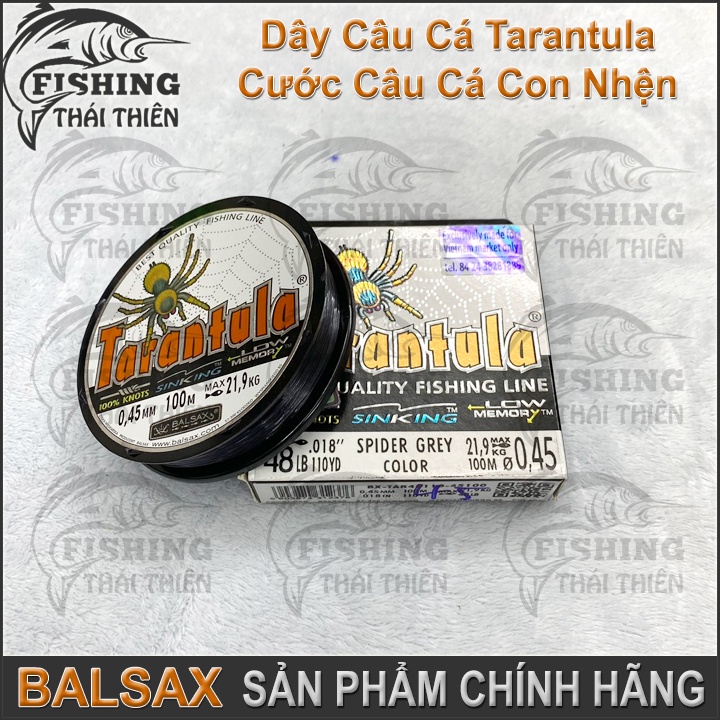 Dây Câu, Cước Câu Cá Con Nhện Tarantula Cuộn 100m Màu Xám Khói Sản Phẩm Chính Hãng Balsax