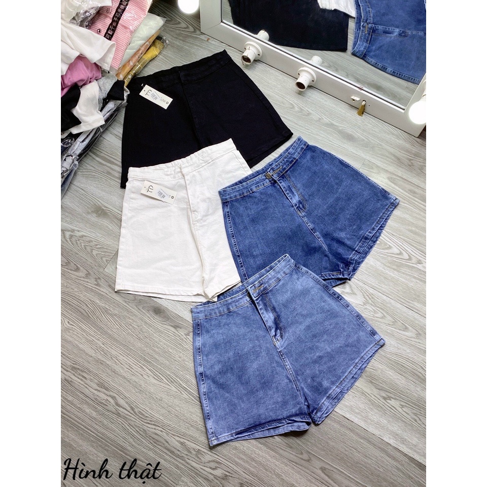 Quần đùi jean nữ, quần short jean nữ lưng cao chất dày min hàng chuẩn shop trend