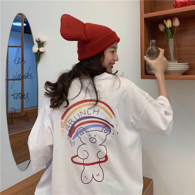 Áo thun phông PINK tay lỡ form rộng BRUNCH Unisex
