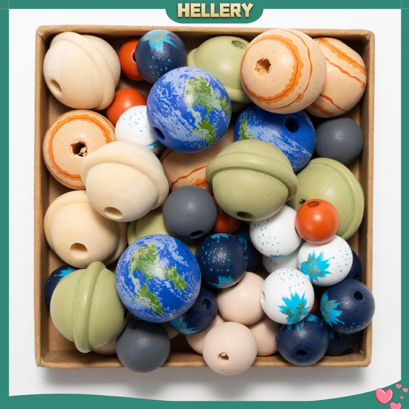 Bộ 30 Hạt Gỗ Nhiều Màu Dùng Làm Vòng Hoa Handmade DIY