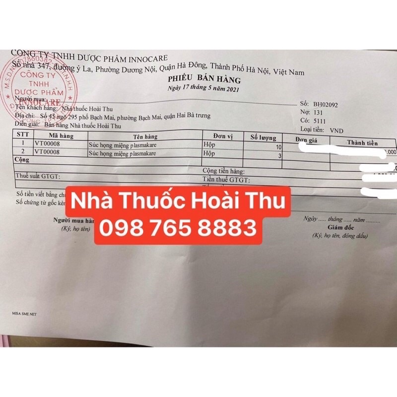 Súc Họng ,Miệng PlasmaKare