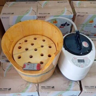 Thùng gỗ và máy xông dầu dưỡng