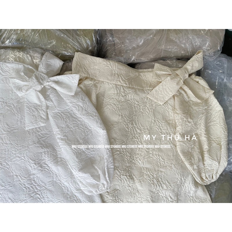 VÁY BABYDOLL BÈO TRỄ VAI BUỘC NƠ VẢI GẤM VBTVBN