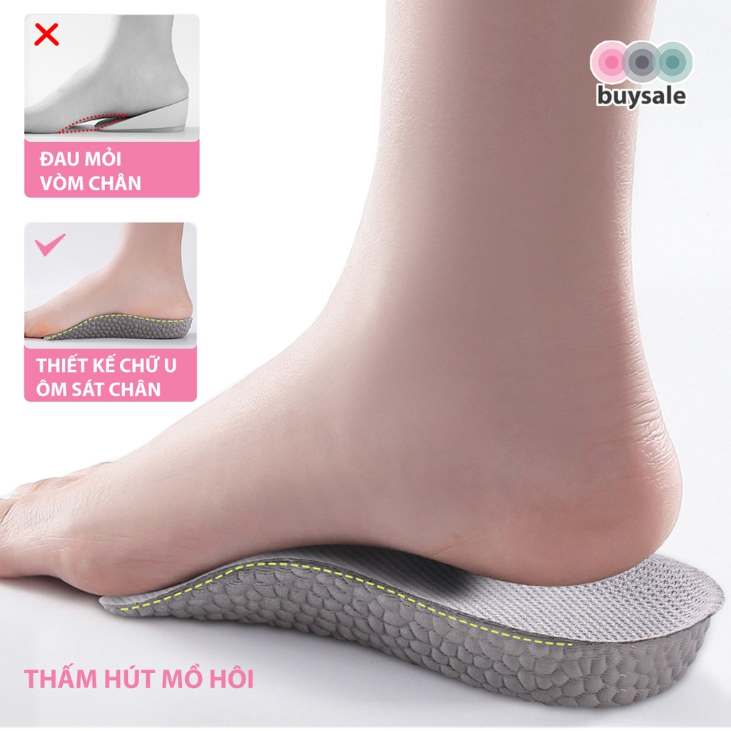 Lót giày tăng chiều cao cấu trúc vòm nâng đỡ lòng bàn chân tăng 1.5CM 2.5CM 3.5CM - Buysales - BSPK229