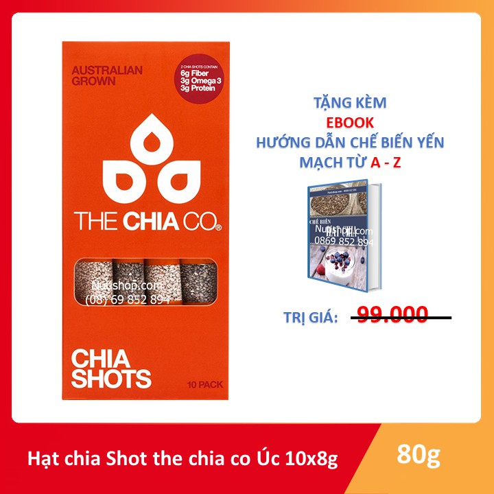 Hạt chia úc the chia co shots trắng và đen 8g x10 gói | BigBuy360 - bigbuy360.vn