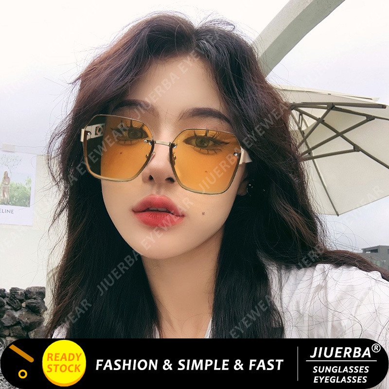 Kính Mát Gọng Kim Loại Tròng In Chữ Màu Gradient Thời Trang Cá Tính