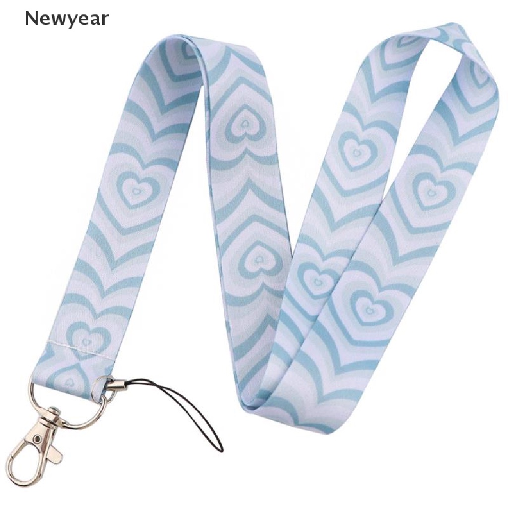 Dây Đeo Điện Thoại / Chìa Khóa / Thẻ ID Họa Tiết Trái Tim Màu Hồng Dễ Thương