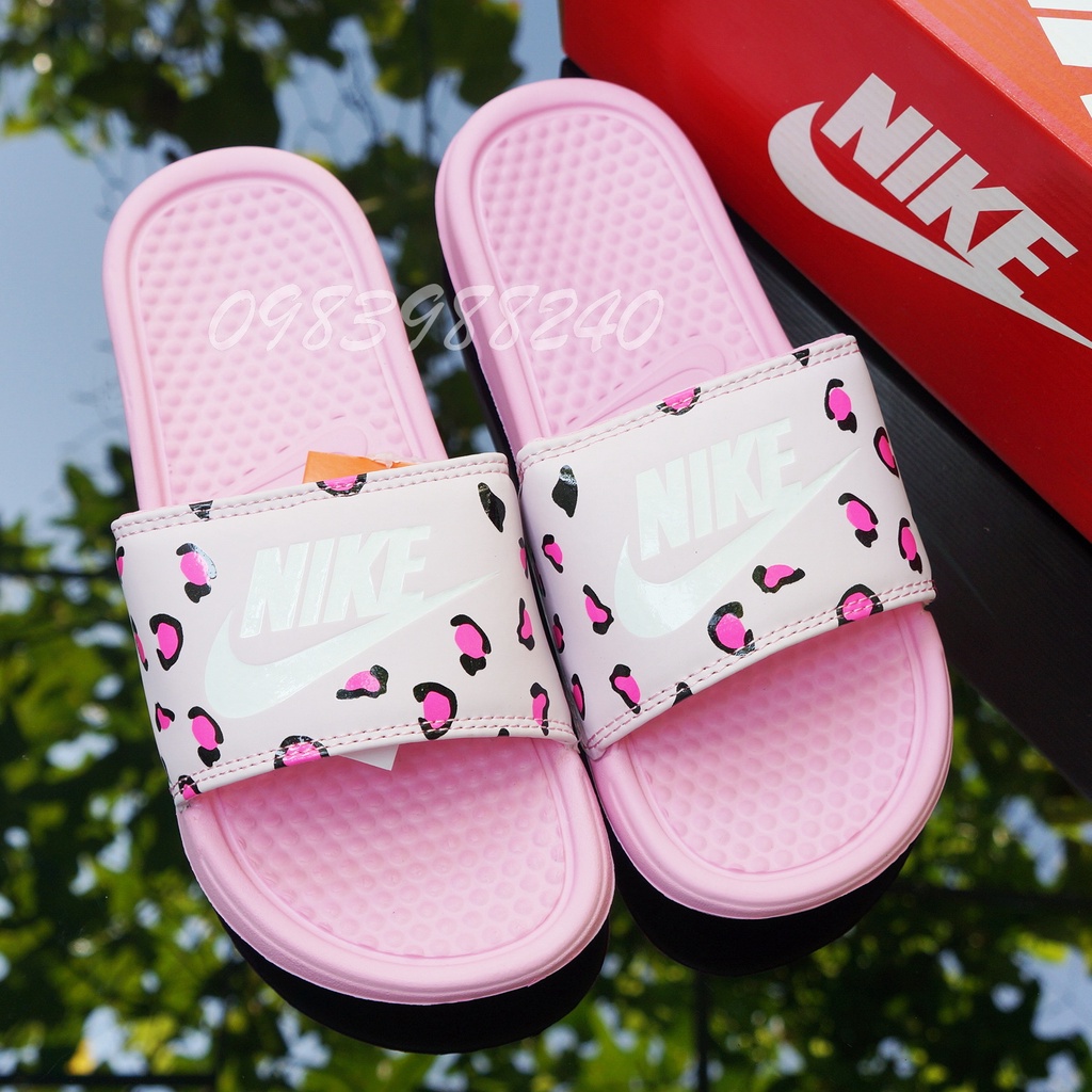 Dép Nike Nk FREE SHIP + hộp hãng + siêu cấp hàng VNXK loại 1.1 báo hồng unisex hot trend quai bản ngang nữ. BH Slippers