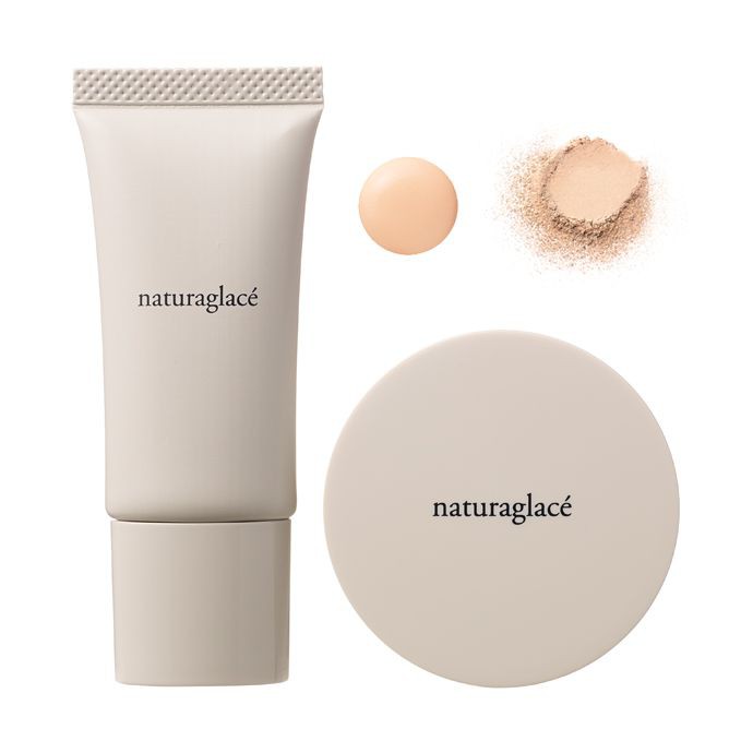 Bộ mỹ phẩm hữu cơ Kem nền dưỡng da & Phấn phủ chống nắng naturaglacé mini size | BigBuy360 - bigbuy360.vn