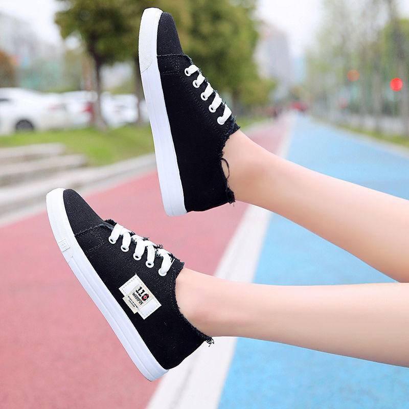 Giày Thể Thao canvas Trắng Phong Cách Hàn Quốc Dễ Phối Đồ Cho Nữ Giày thể thao nữ Giày vẽ vải