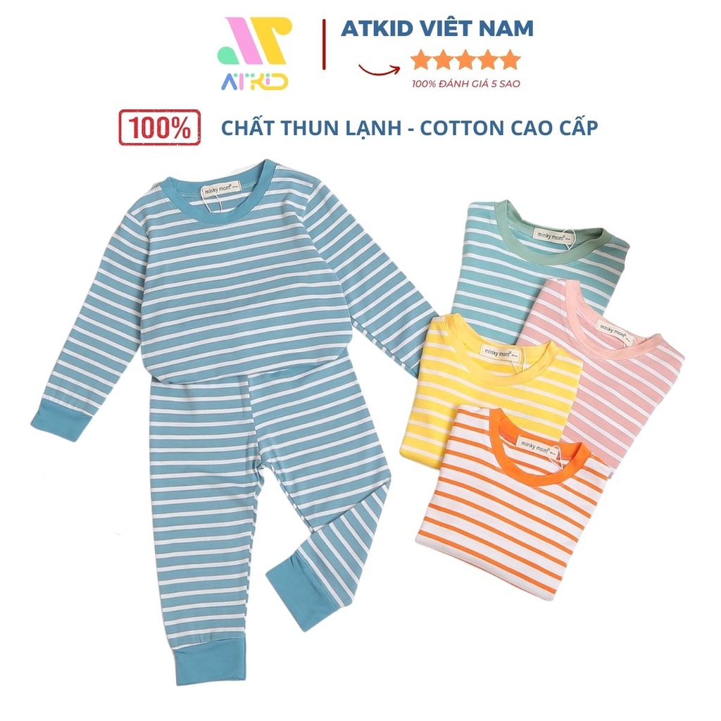 Bộ dài tay thun lạnh kẻ sọc ATKID cho bé trai bé gái chất liệu cao cấp