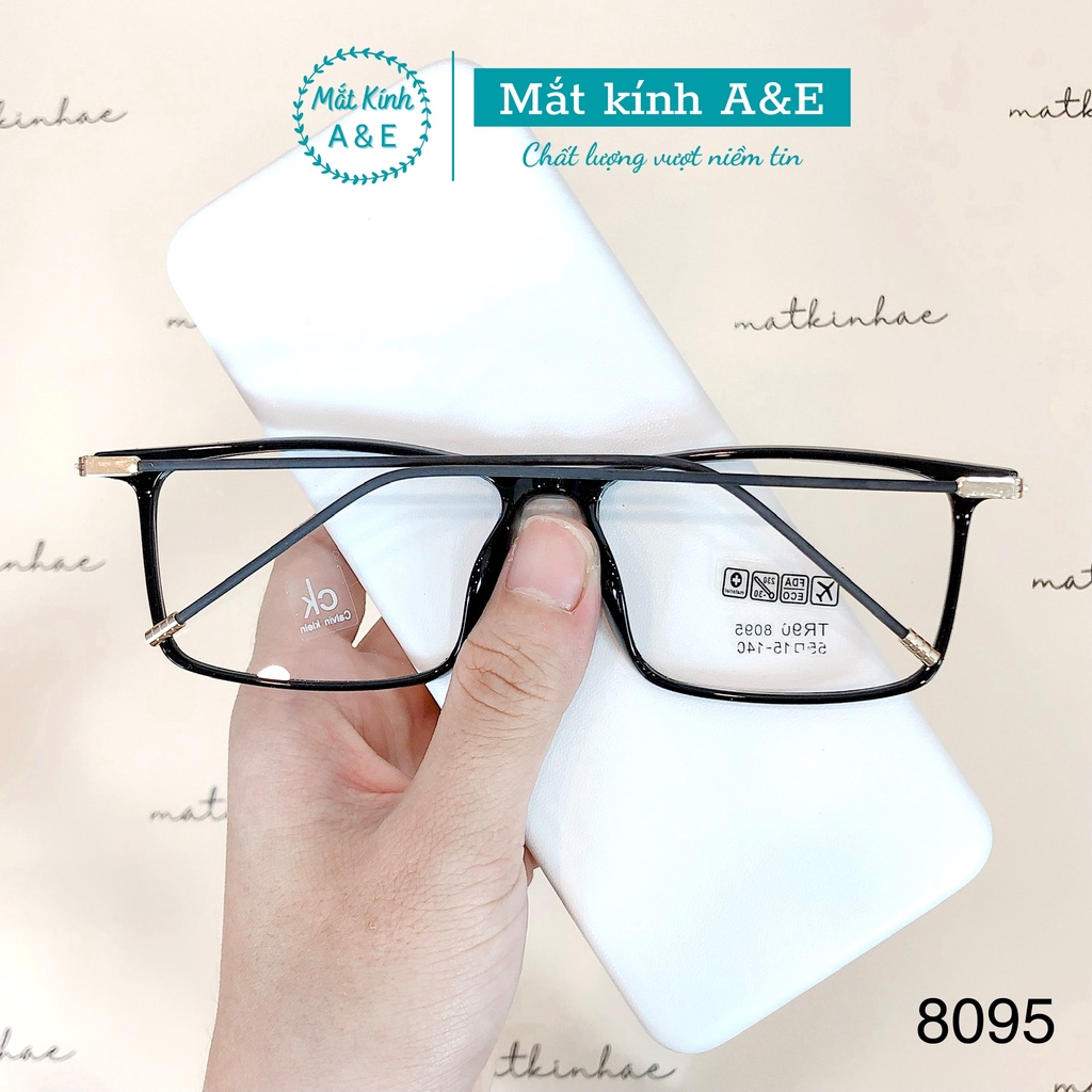 Gọng kính nhựa nam nữ AMIE Eyewear mắt kính cận vuông phụ kiện thời trang 8095