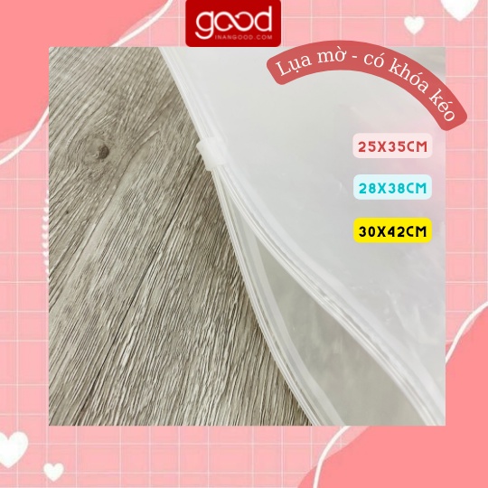 [giảm giá] 50 TÚI ZIP LỤA MỜ CÓ KHOÁ KÉO ĐỰNG QUẦN ÁO, MỸ PHẨM LOẠI 1 CÓ SẴN NHIỀU KÍCH THƯỚC