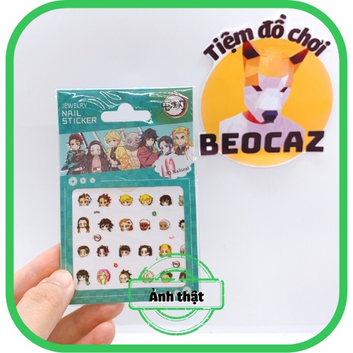 Set hình dán móng tay nail sticker Demon Slayer Thanh Gươm Diệt Quỷ