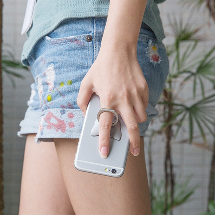 Móc Giữ Điện Thoại Kiểu Nhẫn Iring TAI MÈO - Móc Dán Đeo Ngón Tay Gắn Điện Thoại, Chống Tuột, Chống Mỏi Tay