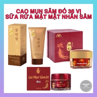 Bộ Sản Phẩm Cao Mụn Sâm Đỏ 36 Vị, Sữa Rửa Mặt Mật Nhân Sâm - Meea Orgnic