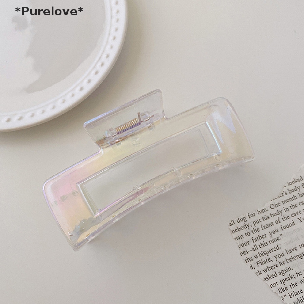 Kẹp Tóc Càng Cua Bằng Acrylic Màu Trơn Kiểu Retro Pháp
