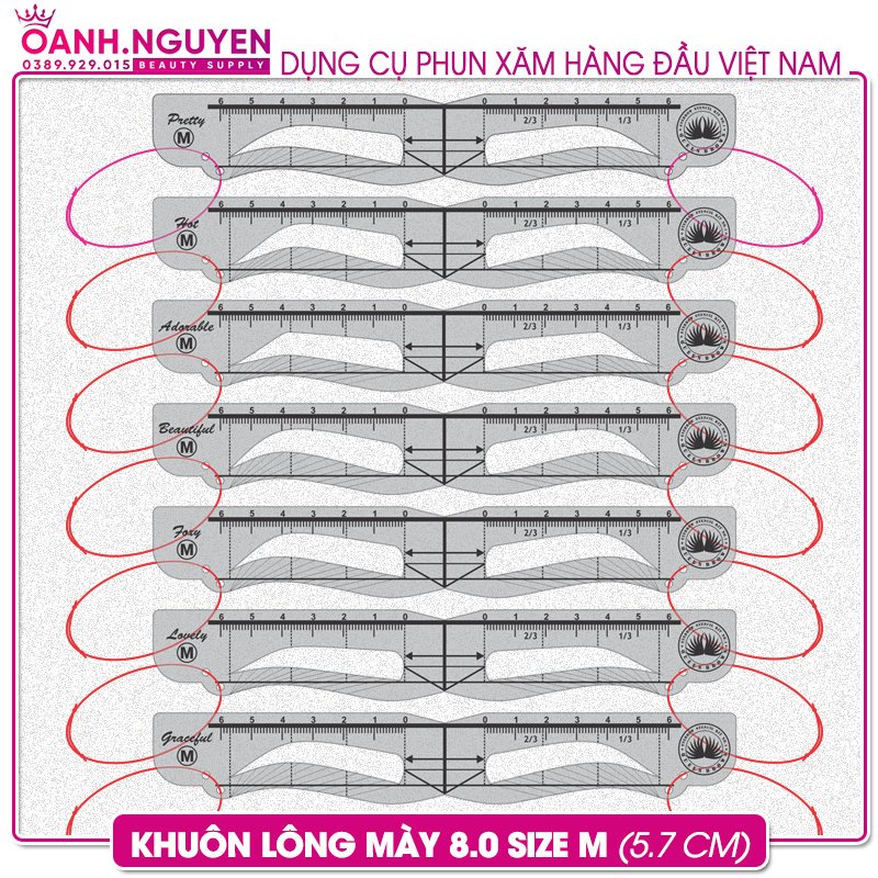 Khuôn Kẻ Lông Mày Phun Xăm Chuyên Nghiệp 7.0 - 8.0 (Có video hướng dẫn chi tiết)