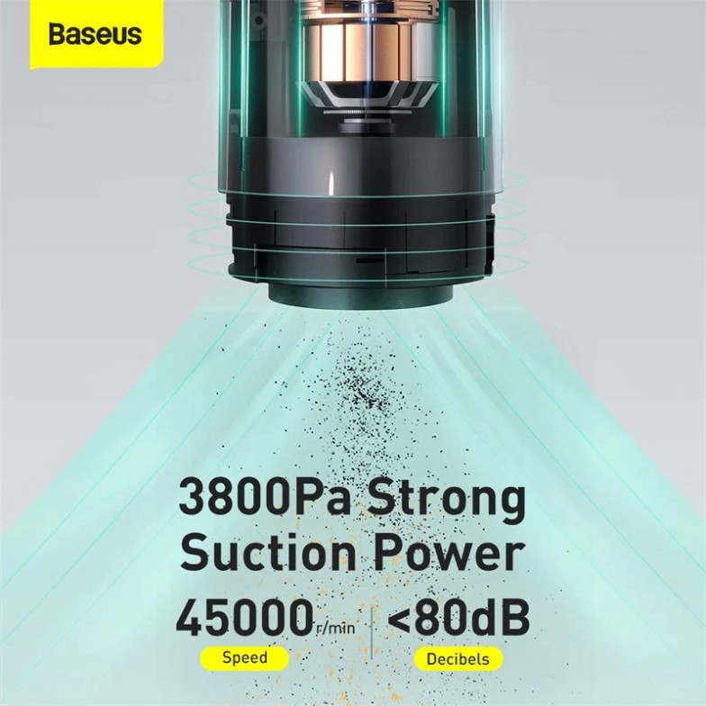 Máy hút bụi cầm tay Mini Baseus C1 Capsule Vacuum Cleaner tích hợp đèn thông báo với công suất 45W | BigBuy360 - bigbuy360.vn
