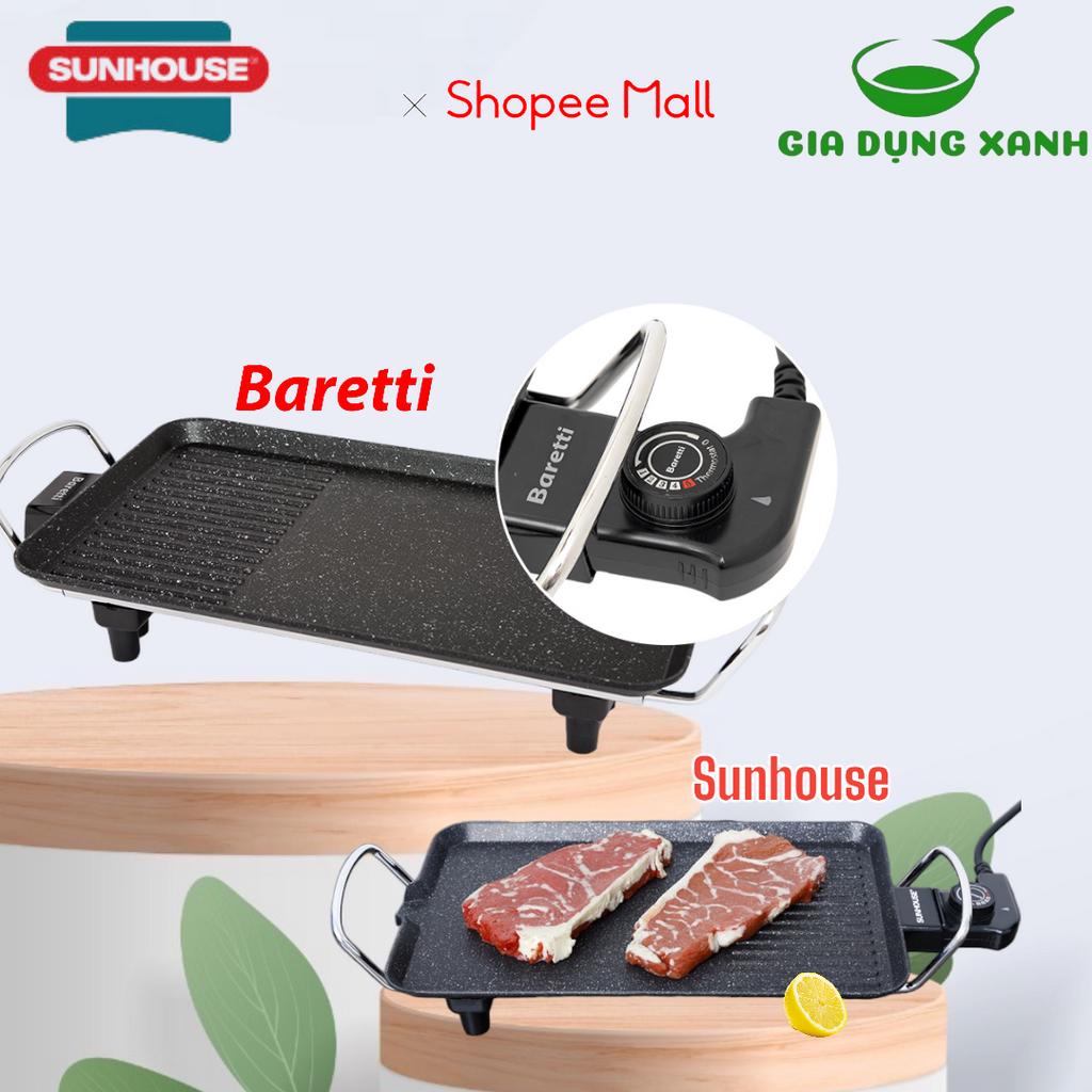 BẾP NƯỚNG ĐIỆN KHÔNG KHÓI SUNHOUSE SHD4607 HOẶC BARETTI BRD462 BH 1 NĂM
