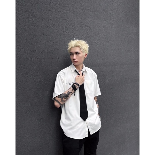 Áo sơ mi trắng Cuban Shirt Crystal