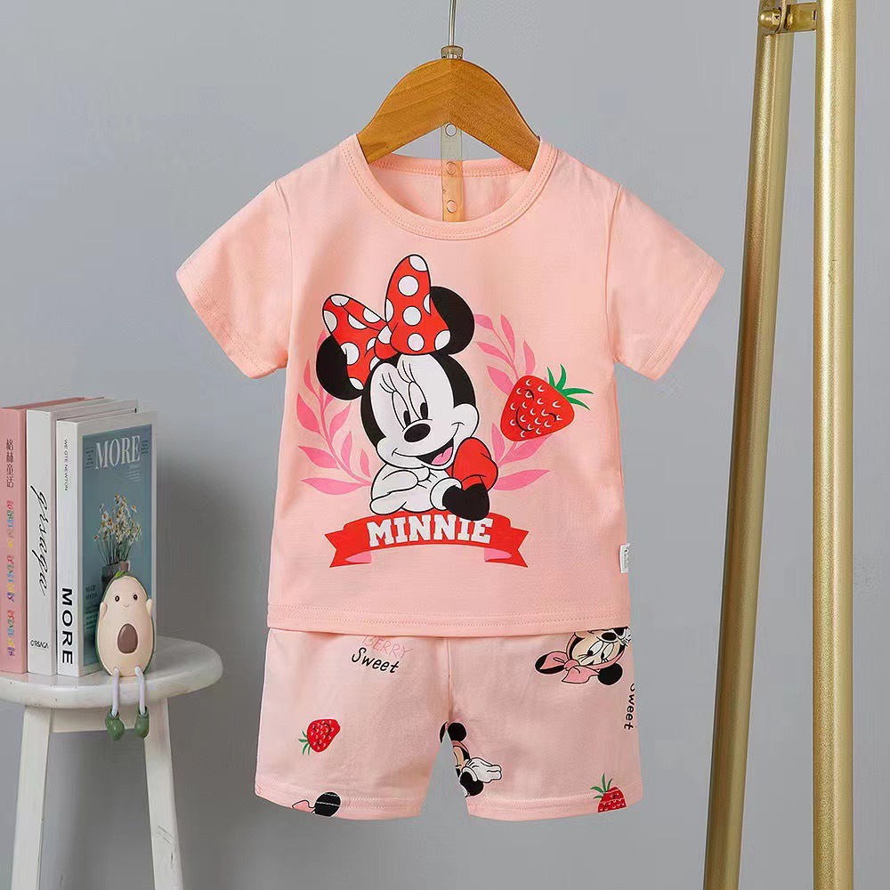 Đồ bộ cotton xuất hàn bé gái cao cấp mỏng mát